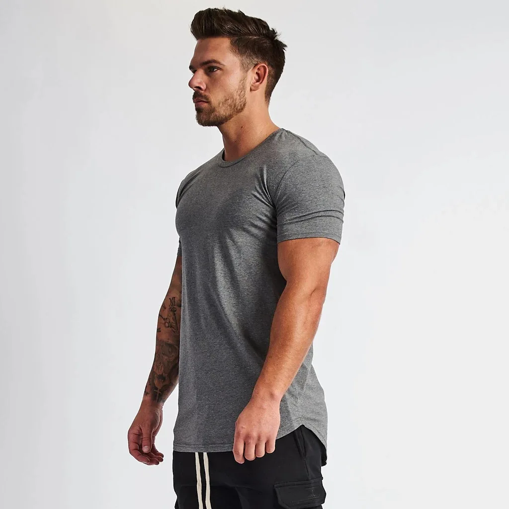 High Quality Workout T Shirts Activewear Fit 95% Cotton Plain sport Men's Cotton Spandex T-Shirt