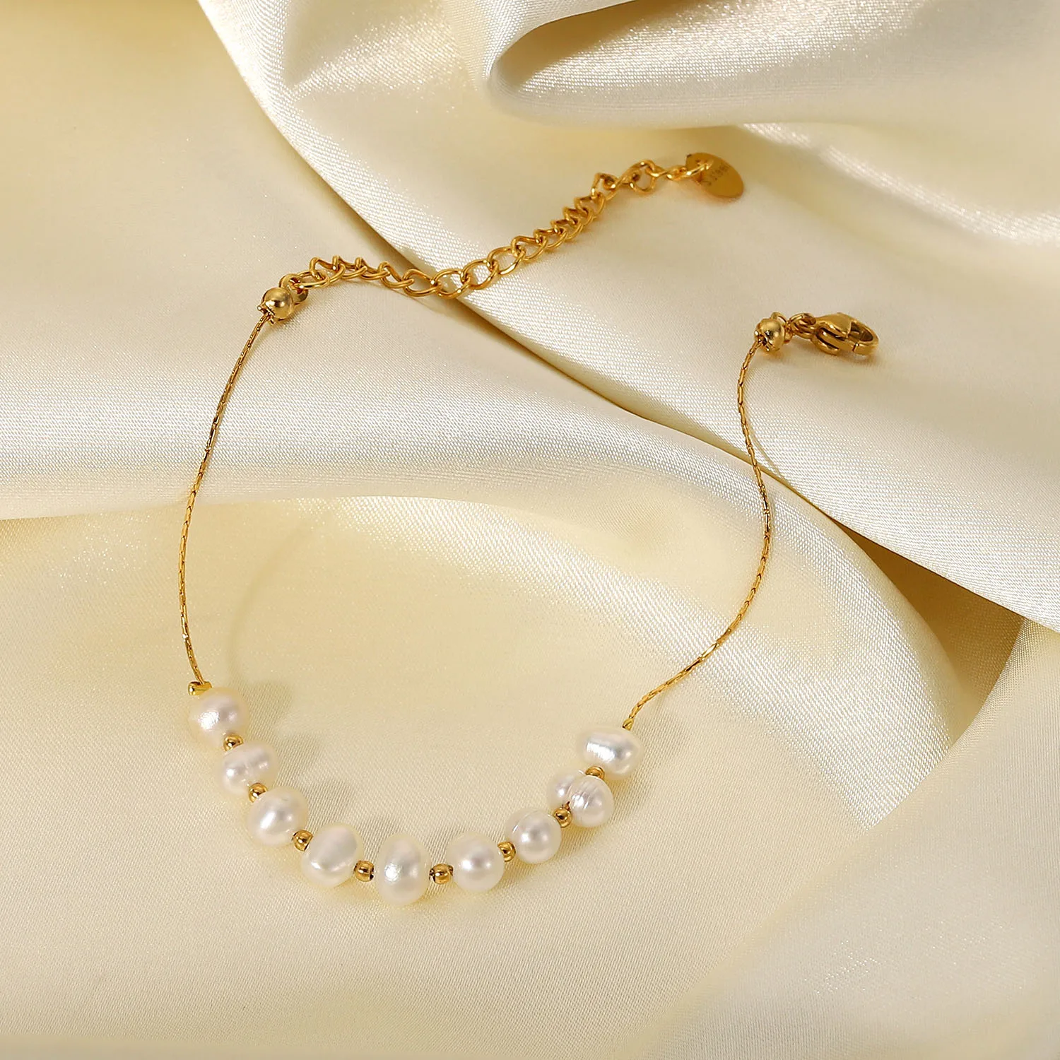 Freshwater Pearl Stainless Steel Bracelet Women Gift Dainty Pvd 18k ...