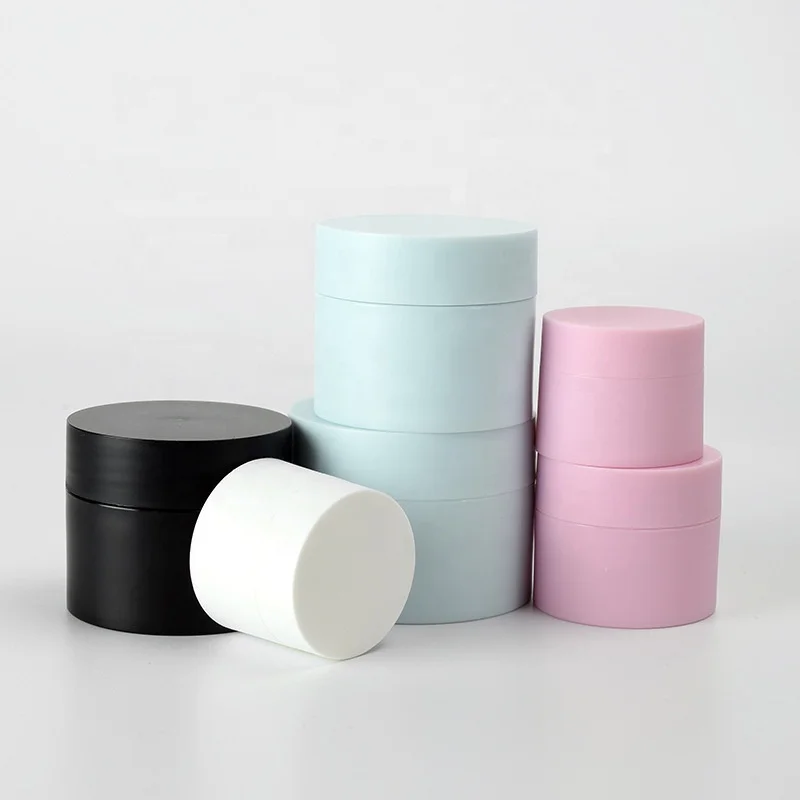 Plastic Pink Cream Jar Face Eye Cream Container Fancy 5ml 15ml 20ml 30ml 50ml Empty Cosmetic Beauty Blue White Black Round Shape