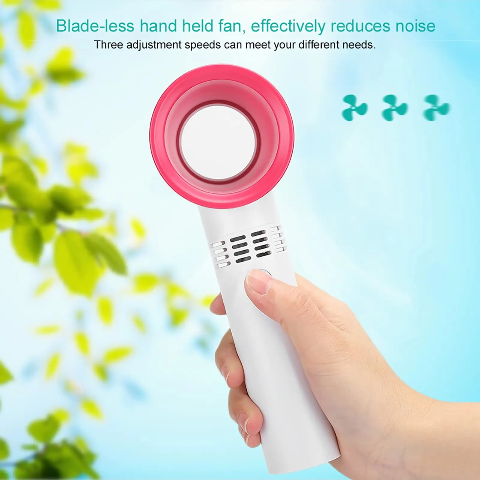 Mini Personal Safety USB Rechargeable Fast Air Cooling Bladeless Portable Electric Hand Held Handheld Fan for Home Outdoor Kid