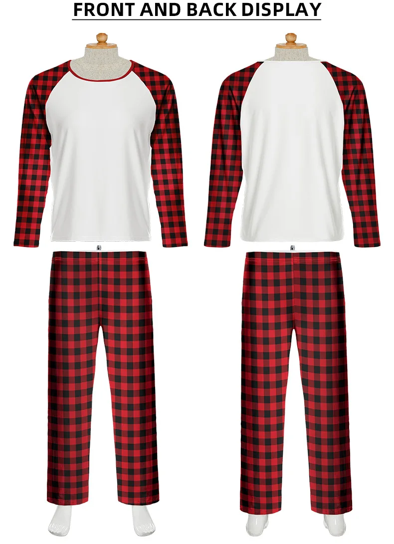 Sublimation Paper Blank Christmas Pajamas,Printed Long Sleeve Top And