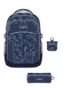 Dark Blue graffiti print