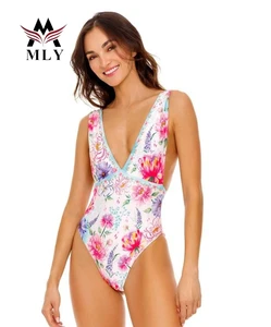 MLY Custom Hot Sexy Bikini Big Woman Photo Red Plus Size One Piece Swimwear