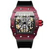 5   Red Case Black Silicone Strap
