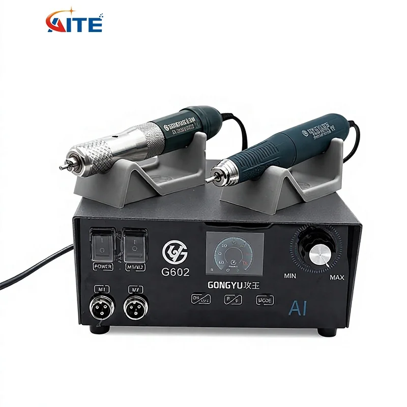 Automatic 3 Modes Brushless Micromotor 60000RPM 300W AI Jewelry Glass Polishing Engraving Machine with Speed Control Pedal