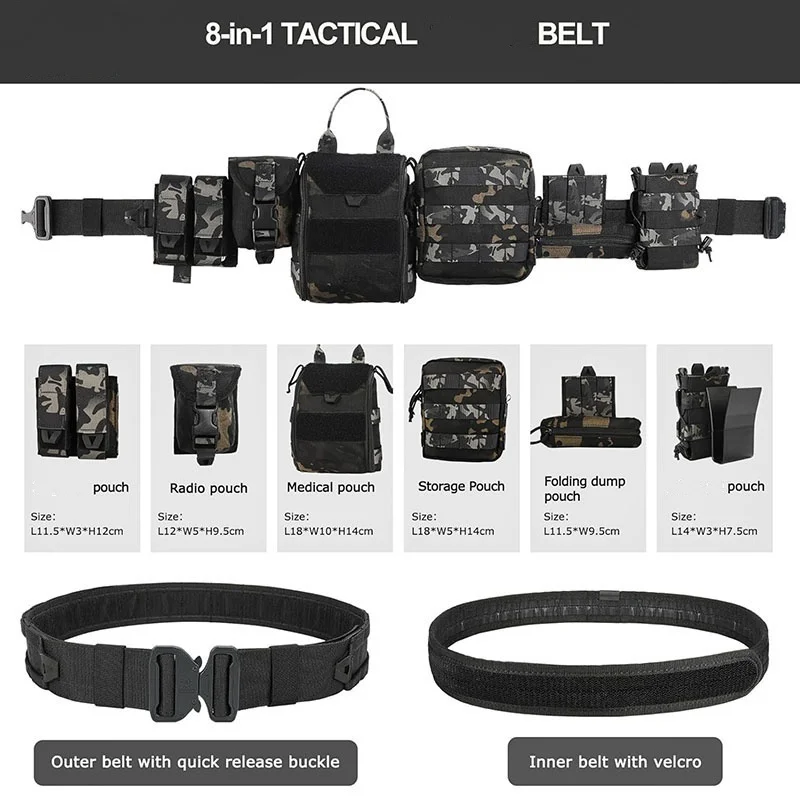 Wholesale Tactical Mountaineering Belt with Accessories Quick Release High Density Material Rigger Belt Heavy Duty Belts