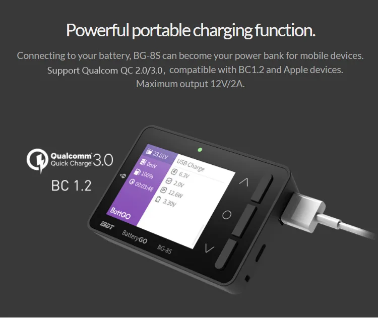 ISDT BG-8s BattGo Smart Battery Checker Balancer Receiver Signal Tester Quick Charge Function for RC Models Lipo Charging
