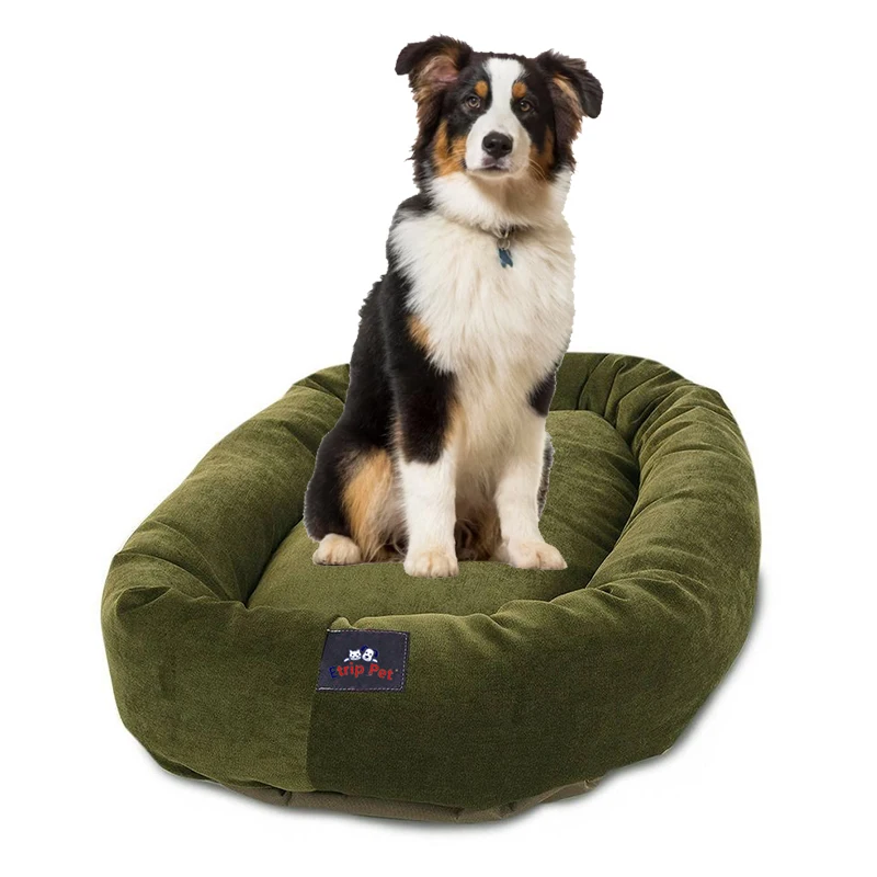 Wholesale pet bedding products round fluffy big removable cover donut pet cat dog beds for large dogs