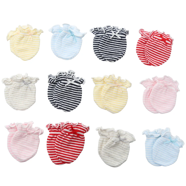 Вязаные варежки для новорожденных из 100% органического хлопка