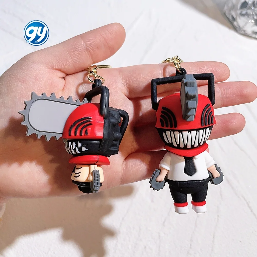 Cartoon Anime Chainsaw Man Pvc Figurine Model Keychain Cute Denji