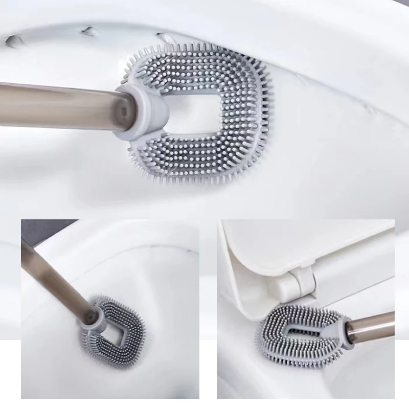 2025 новый тренд PP для чистки ванной комнаты настенный силиконовый набор туалетной щетки с моющим средством