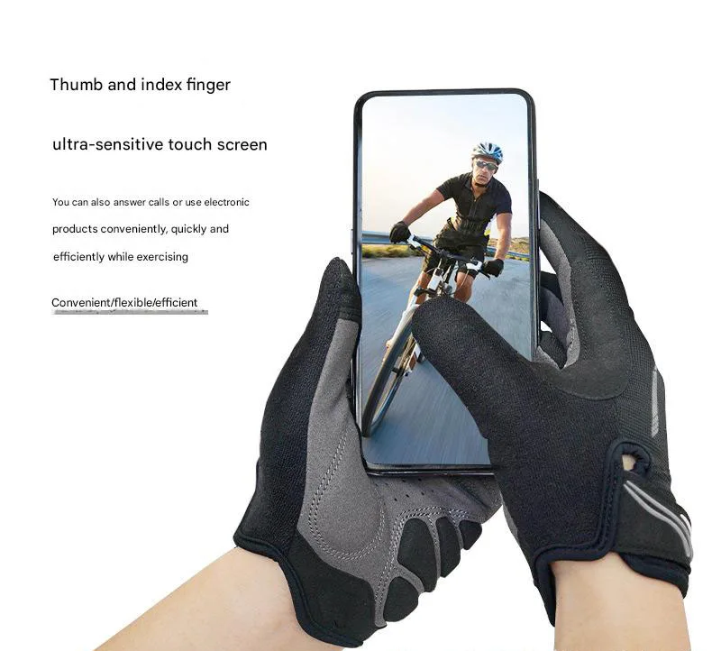 Men's and Women's Full-Finger Anti-Slip Shock-Absorbing Motorcycle Gloves Bicycle Riding Equipment