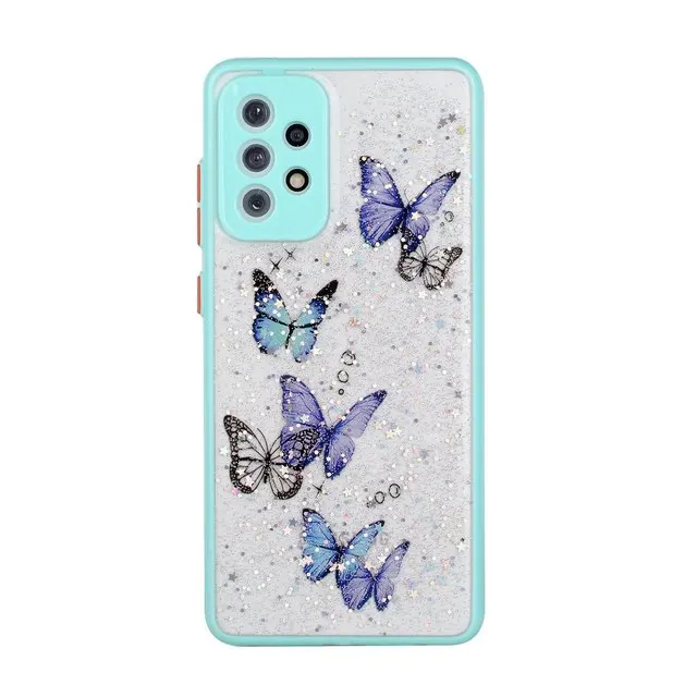 Retro Glitter Powder Butterfly Flower Phone Cover For Samsung