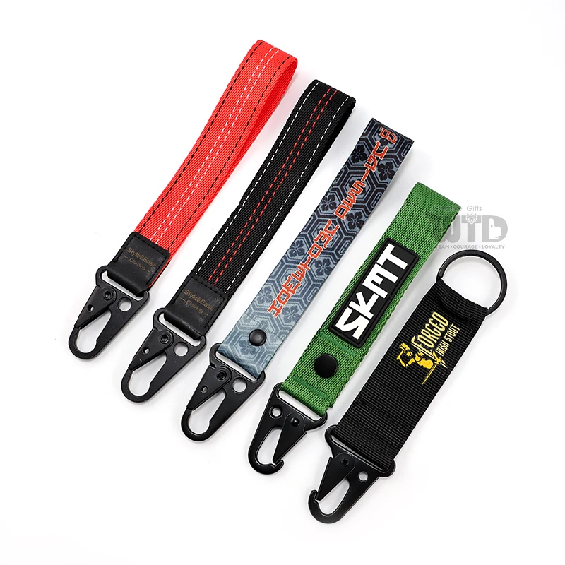 product custom polyester satin retractable lanyard with personalized logo short sports event seatbelt for buckle lanyard and hook-6