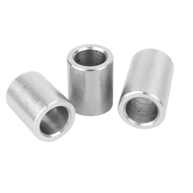 product factory customized 304 stainless steel nuts rose joint adapter round threaded sleeve rod bar stud round coupling connector nut-57