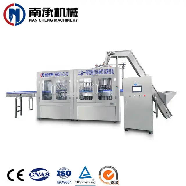 Professional glass bottle wine filling capping machine production line / beer bottling plant