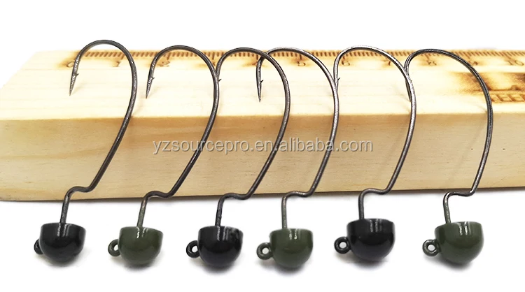High Quality Tungsten Ned Offset Rig Jig Head Bass Fishing Hook Jig ...