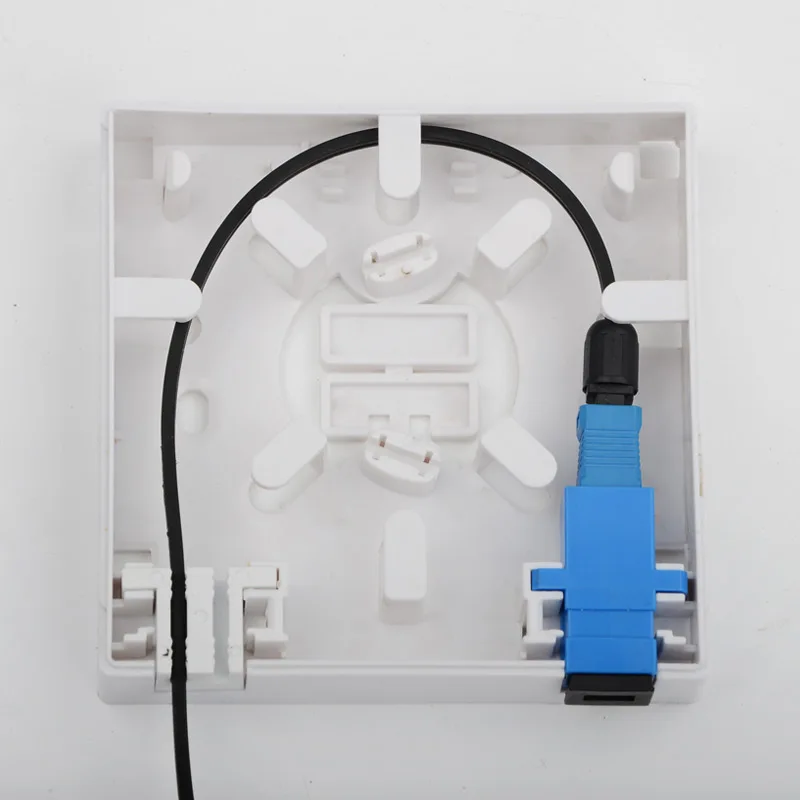 Fast Delivery 86 Type 2 Core Desktop Small Ftth roset , SC Fiber Optic Wall Terminal Box Fiber Optic Faceplate Face Plate