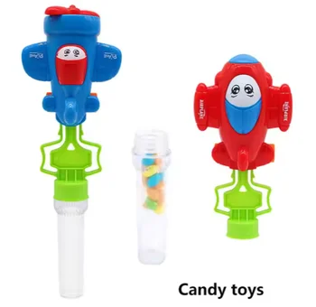 Candy Toys Funny Cartoon catapult aircraft Kids Hard Candy car promotion gift candy toys