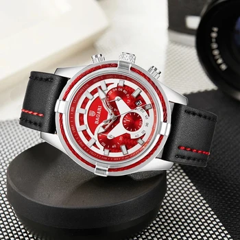 BAGARI Fashion Casual Business Watch orologio impermeabile al quarzo per  uomo compleanno regalo di natale blu - AliExpress