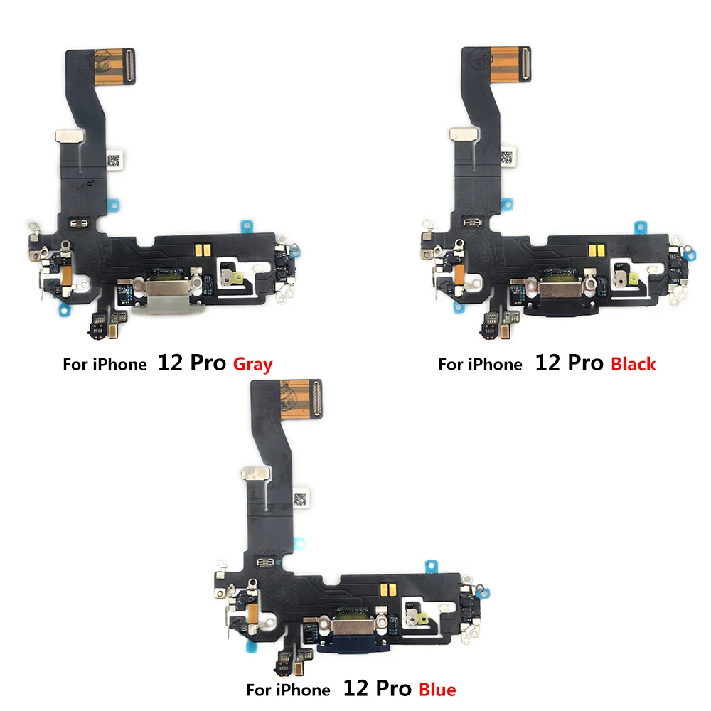 Mobile Phone USB Charging Port Connector for iPhone 12 Pro With Mic  Microphone Flex Cable Replacement Part