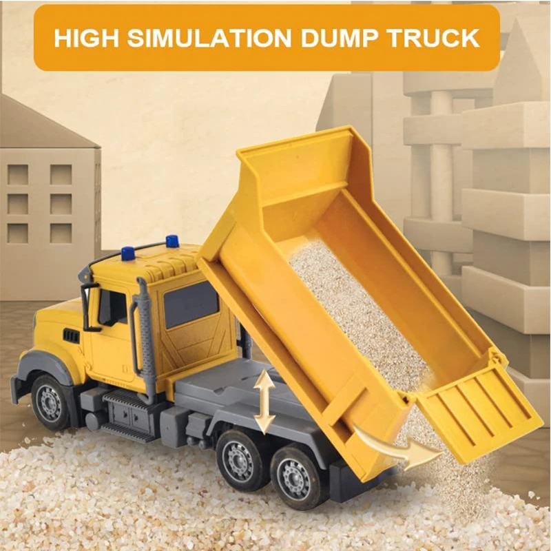 1:24 Scale 6ch Electric Rc Dump Truck & Construction Toy For Kids