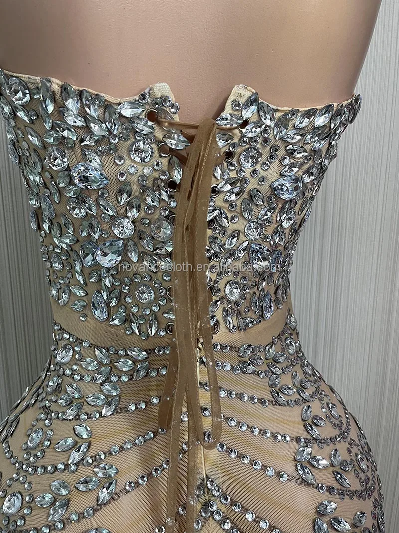 open lace back dress Dressime Elegant A Line Strapless Chiffon Tiered Long Prom Dress  dressime