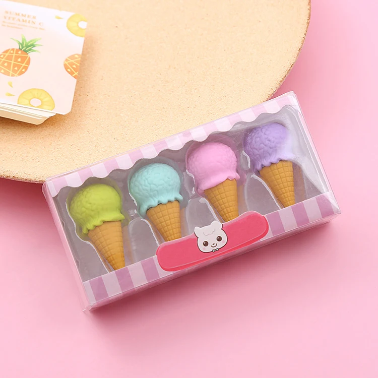 Customized Bulk New Style Cute Moldable White Eco-friendly Retractable Rectangular Erasers Caps Sets for Kids//