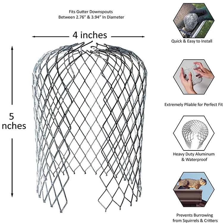 Cheap Iron Wire Mesh Down Pipe Gutter Supplies Drain Leaf Guard Covers Filter Strainer
