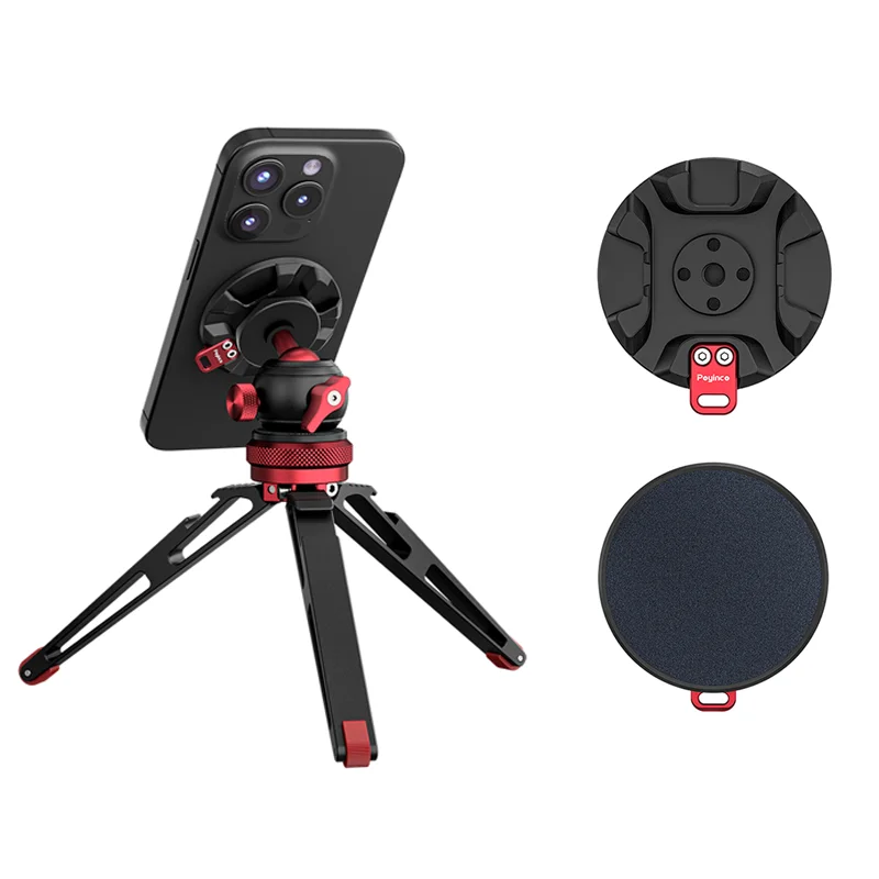 Adaptador magnético de montaje para trípode de teléfono con anillo magnético y orificio roscado de 1/4