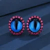 Black gold Blue pointed crystal ear studs
