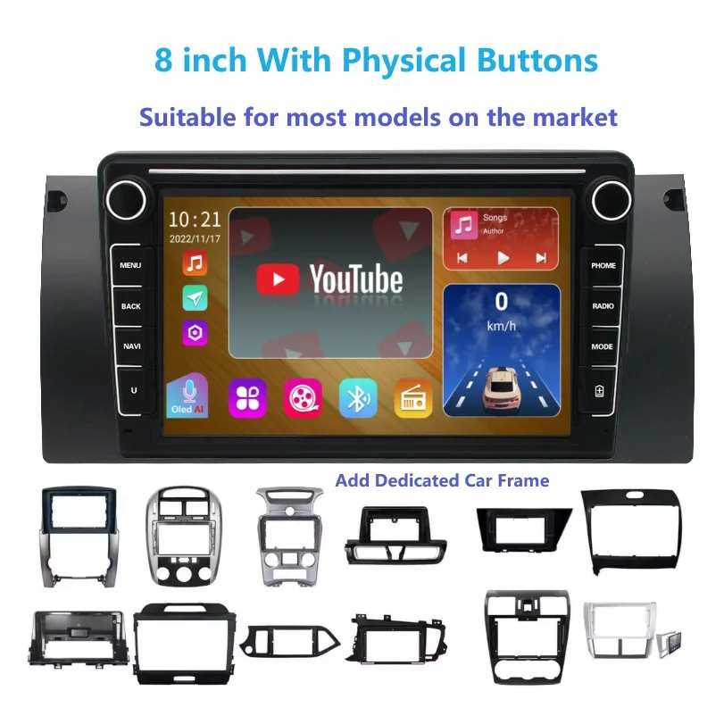 Android Car Radio 8 Inch Touch Screen Double Din 1+16GB Radio BT WIFI GPS Car Dvd Player  for VW/PASSAT/POLO/GOLF 5/6