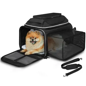 Airline Approved Breathable Foldable Soft Sided Mesh Outdoor Cat Bag Pet Dog Carrier Dog Travel Bag