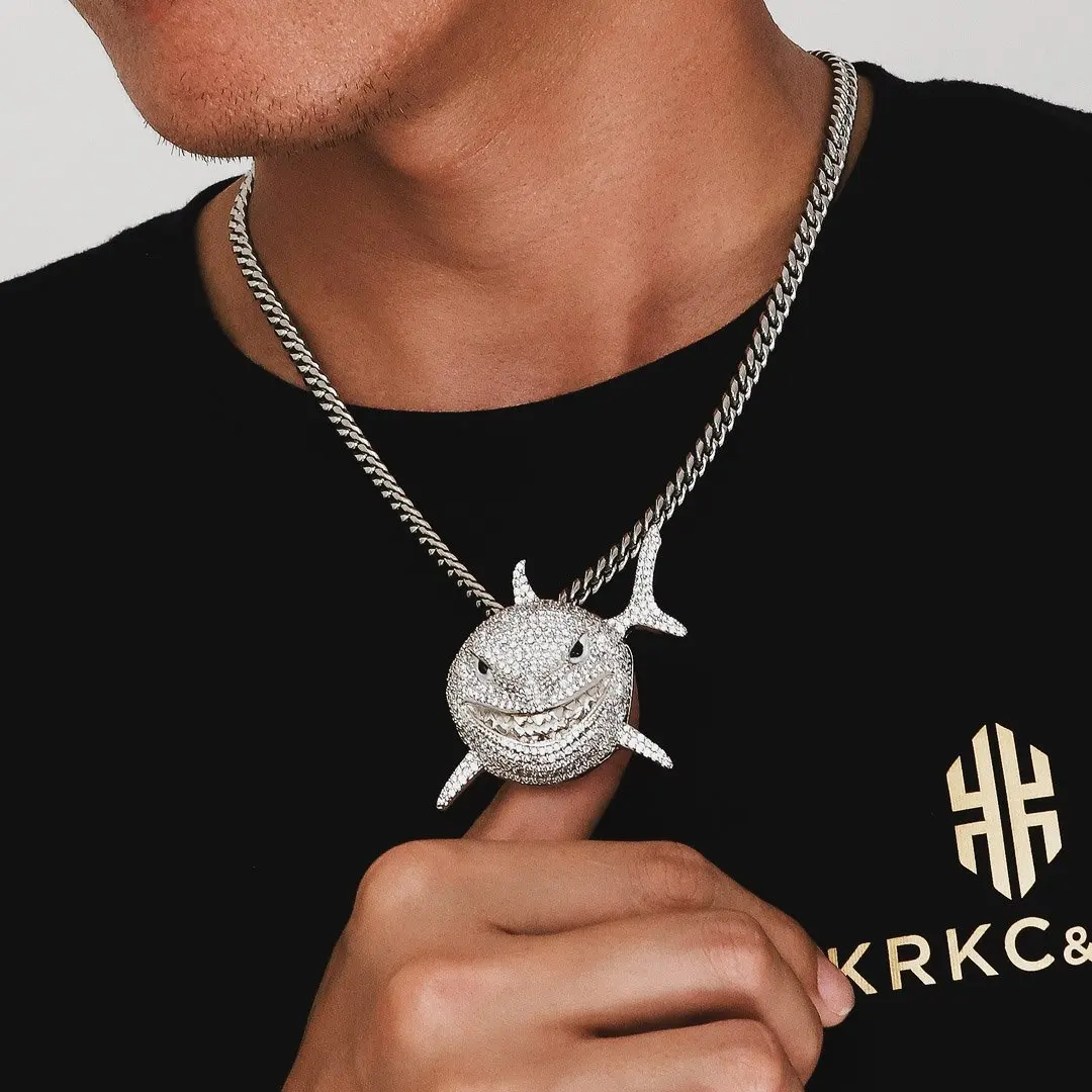 bruce shark diamond necklace