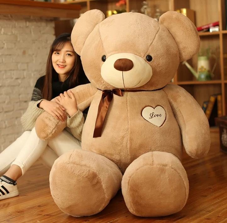 アンティーク テディベア 茶色のリボン付きぬいぐるみ 約30cm