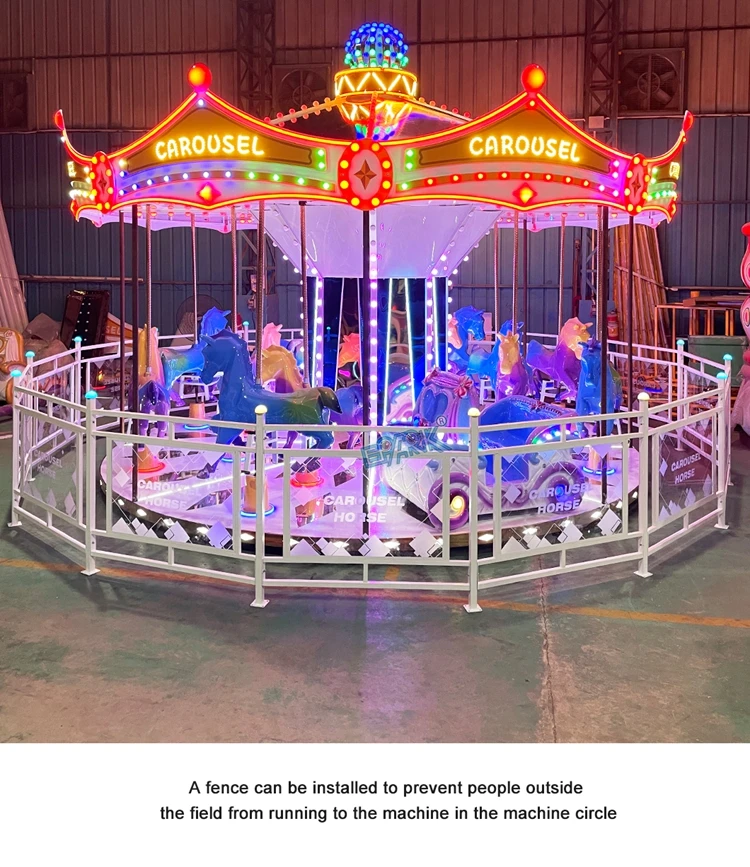 16 Seats Fairground Attractions Carousel Ride New Design Deer Theme ...