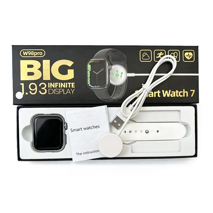Source W98 Pro Smart Watch 1.93 Big Screen BT Call Reloj Inteligente Wireless Charging W98Pro 7 Smartwatch on