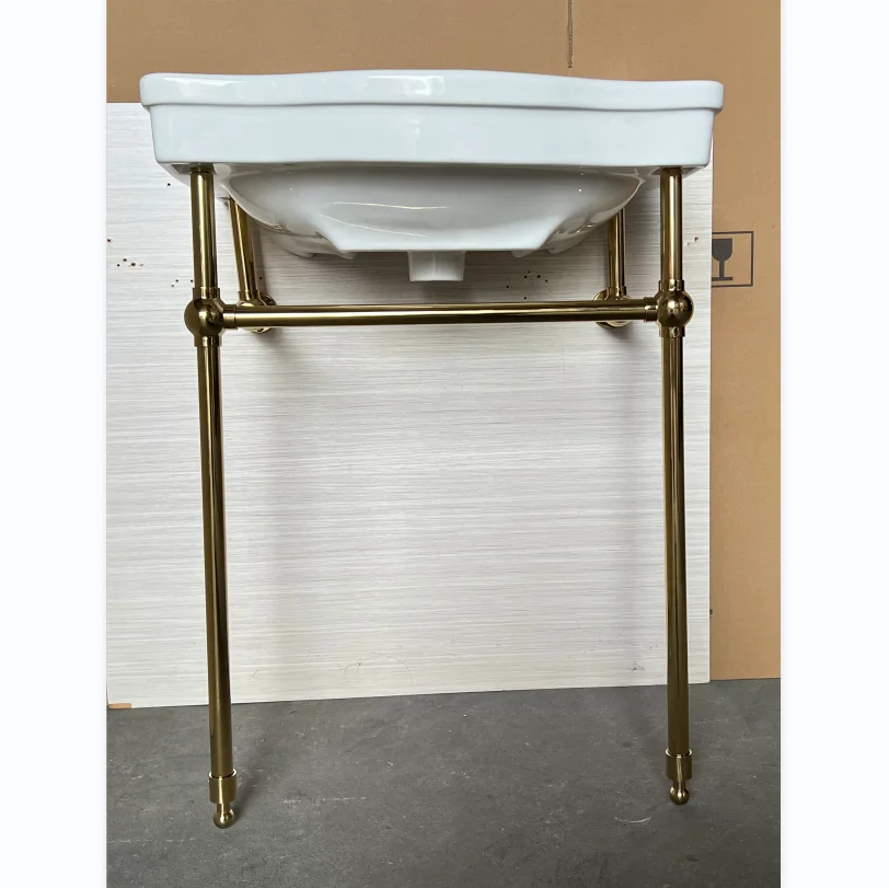 24" Console Sink With Chrome Legs Polished Stainless Steel Leg Systems Washstand Polished Gold Stainless Steel Vanity Base
