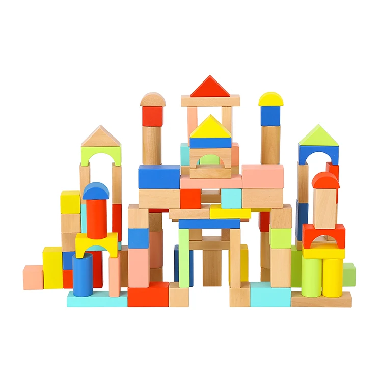 TOOKY TOY Classical  Educational Wooden Building Block Set 50PCS for Toddles