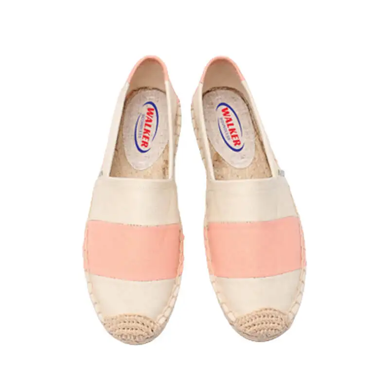Customizable Comfortable Women's Canvas Flats Summer Espadrilles with Hemp Rope Casual Slip-On Shoes for Ladies