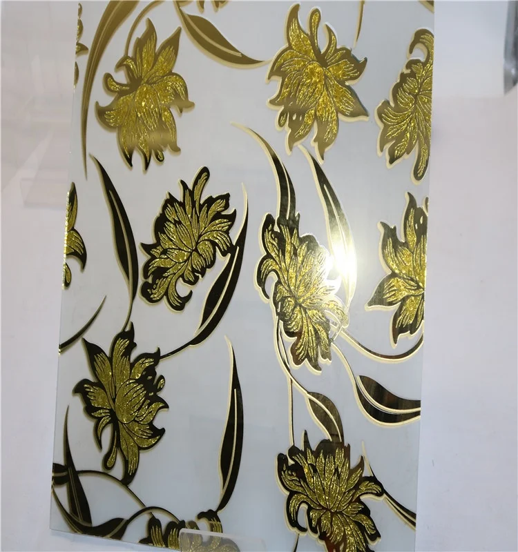 Titanium Ice Flower Design Frosted Glass Acid Etched Glass