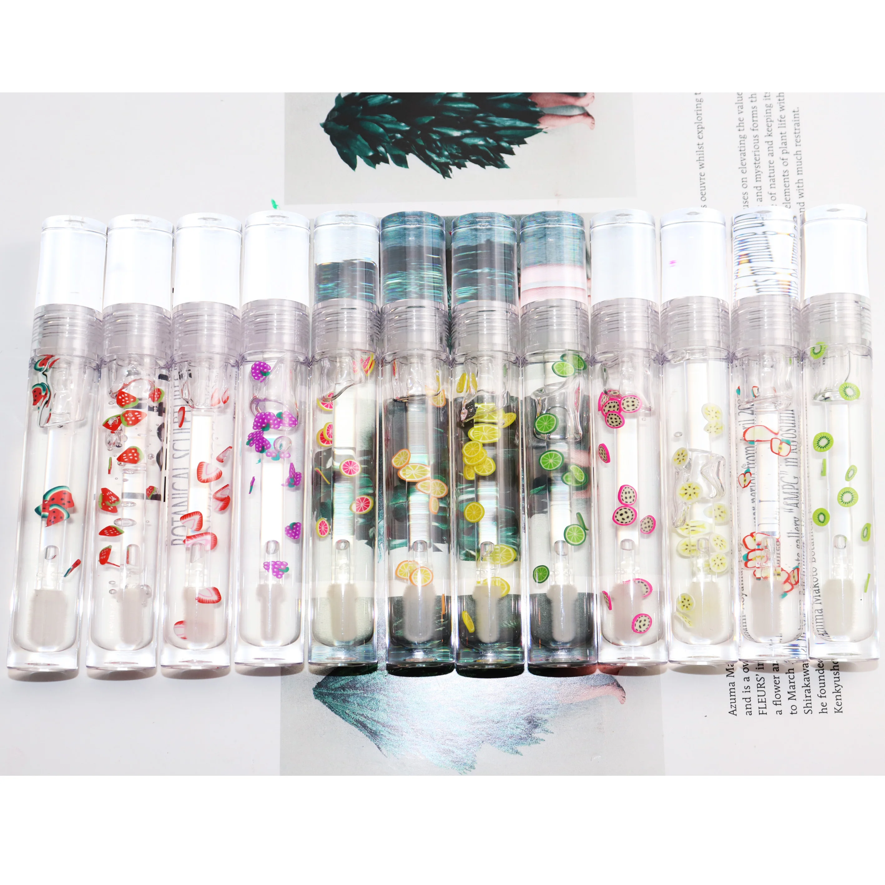 High Quality Custom No Labels Vegan Clear Gel Plumping Lip Gloss Private Label Kids Base Fruit Flavor Lipgloss Makeup Wholesale