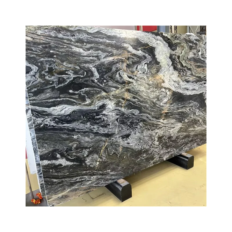 High Quality Beautiful Spray Grey Marble Slabs Modern Polished Design Calcite Tiles Hotel Outdoor Walls Countertops
