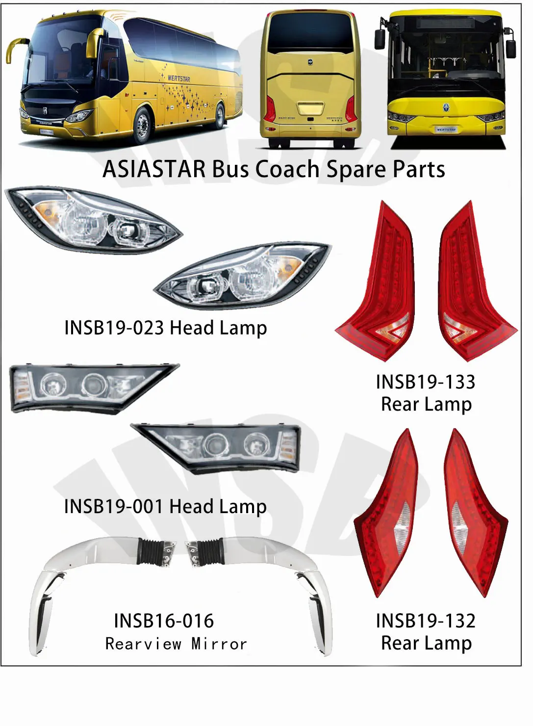 Rear Lamp for YAXING ASIASTAR YBL6121 - Original Spare Part