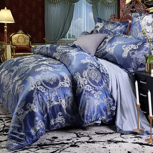 Wrinkle Free 4 Piece Duvet Set, Easy Care Jacquard Weave Bedding for Lasting Beauty and Comfort