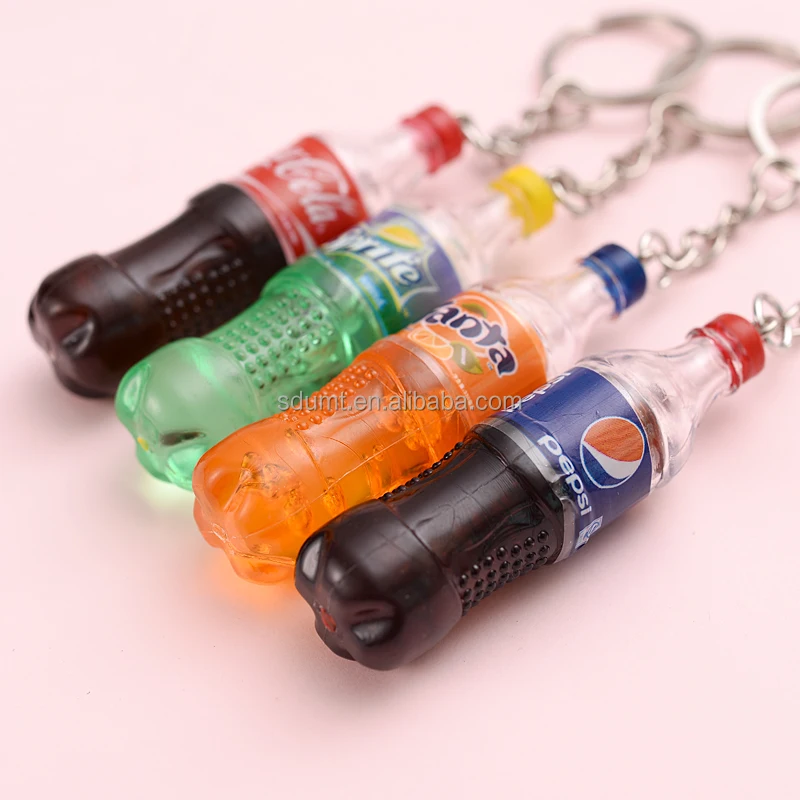 Mini Beverage Bottle Keychain Pendant Wholesale Simulation Carbonated