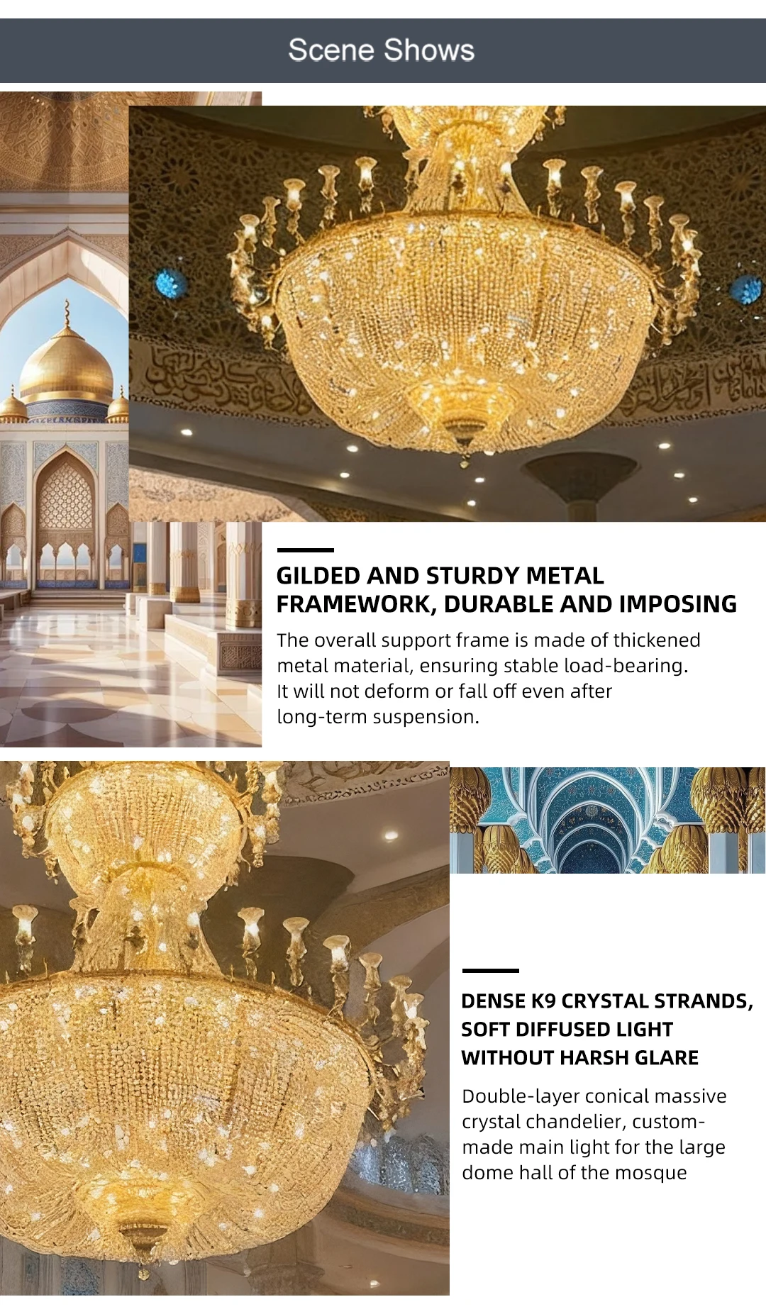 cpl 007 bespoke luxury crystal mosque chandelier  grand islamic led lighting for masjid prayer hall-3