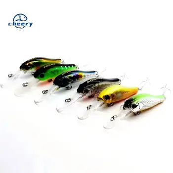 CHEERY Hard Bait Floating Fishing Minnow Midwater 55mm 2.5g Diving 1.2m Rattle Shad Bass Sea Bass Salmon Pike Lure with VMC Hook – Soft Lure – view 2