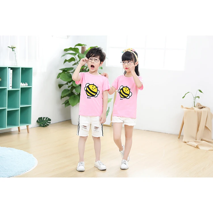 Детская Пижама из чистого хлопка с короткими рукавами высокого качества