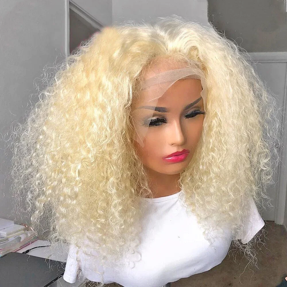 613 HD Lace Frontal Deep Wave Bob Wig Human Hair Brazilian Honey Blonde Water Wave Lace Front Wigs_voghion.com